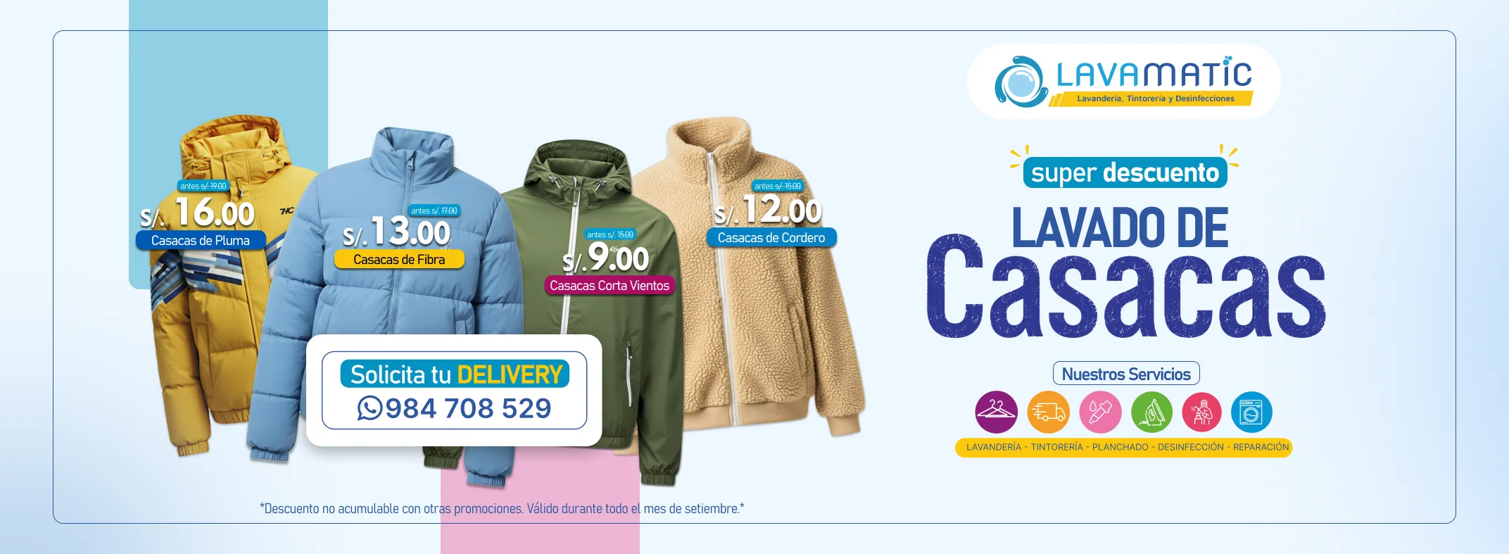Promoción lavado de casacas en cusco
